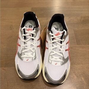 ASICS White and Red Athletic Shoes Women 8.5